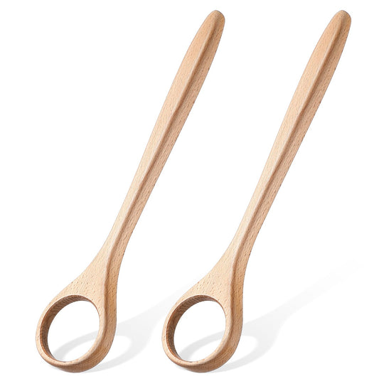 FoldTier 12 Inch Wooden Danish Dough Whisk Sourdough Whisk Dough Mixer Bread Whisking Tool for Mixing Sourdough Bread Baking Supplies for Pastries, Egg, Pizza(2 Pcs)