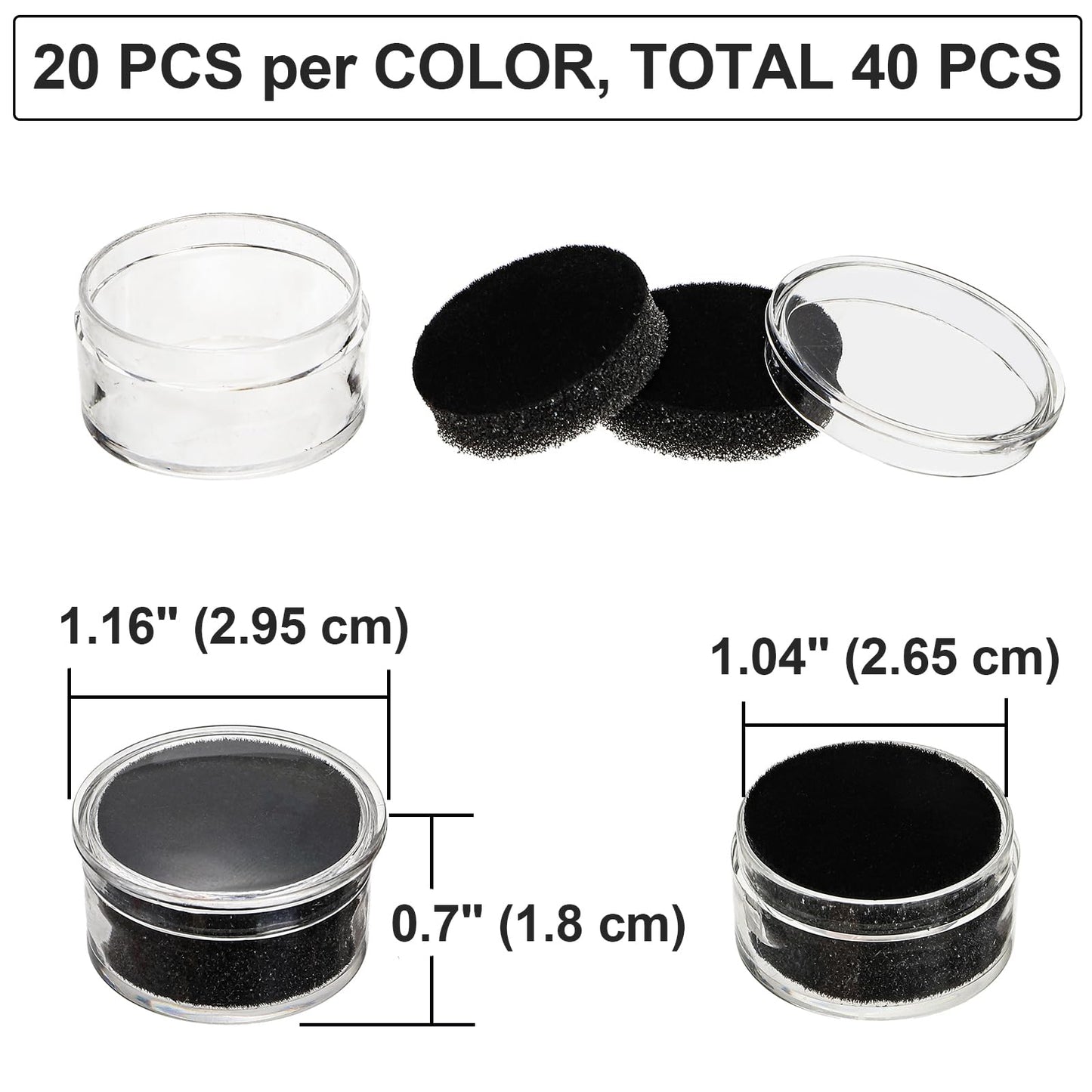 Tosnail 40 Pack Mini Round Gem Box, Diamond Jewelry Storage Container, Small Charm Display Case for Charm, Crystal, Gemstone, Loose Diamond