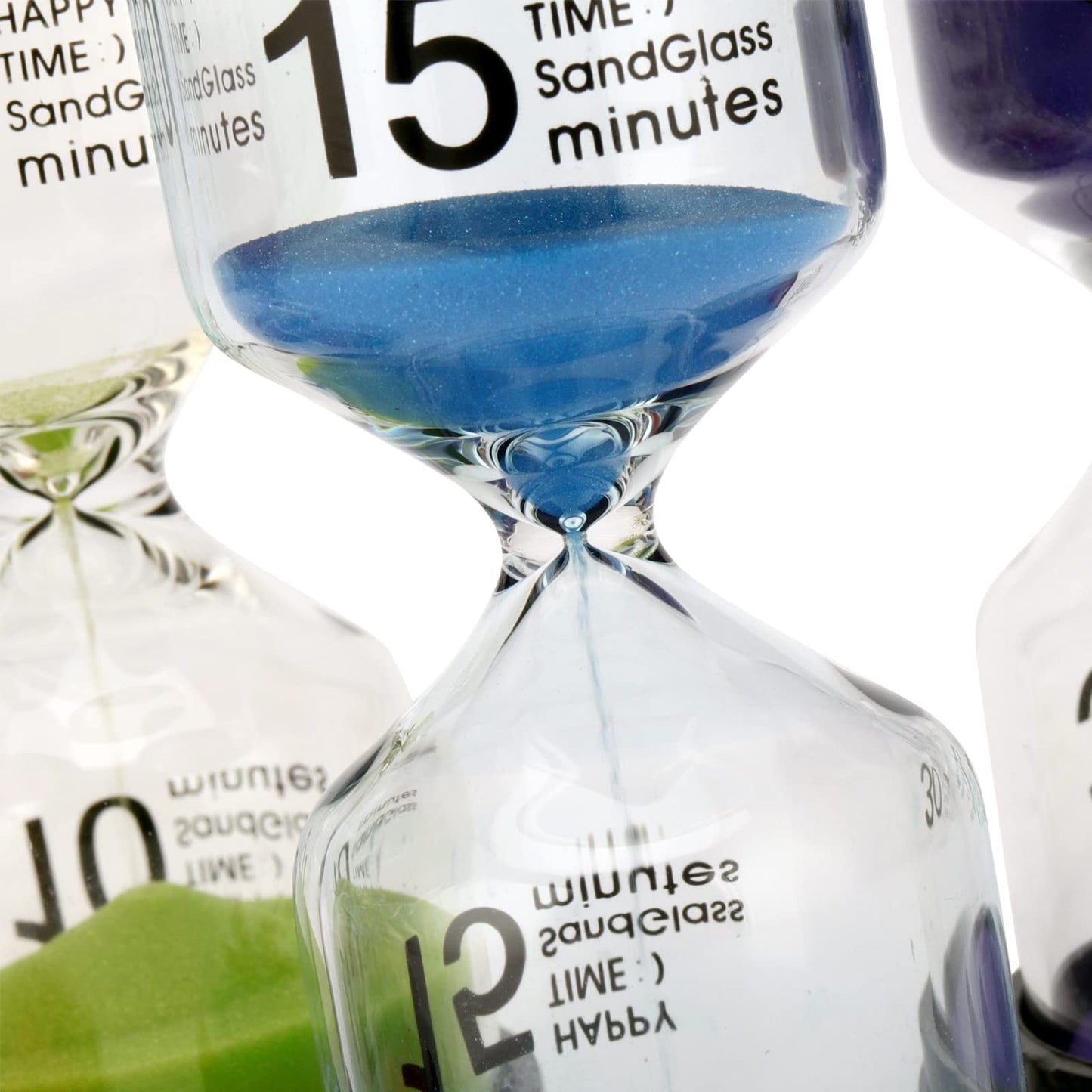 HOZEON 8 Pack Sand Timer Set, Plastic Hourglass Sand Timer, Colorful Sandglass Hourglass Sand Clock for Classroom, Office, Kitchen, Home, 1/3/5/10/15/30/45/60 Mins
