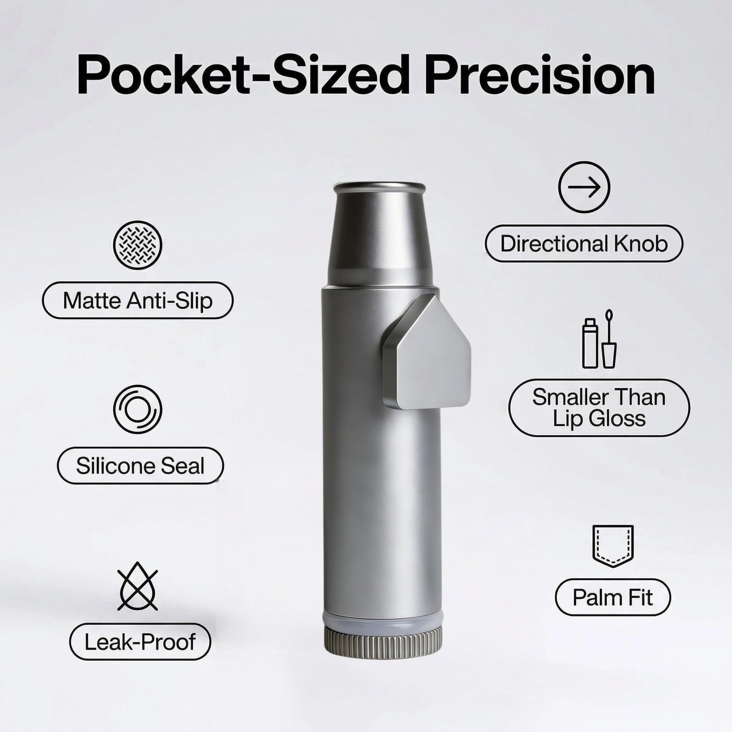 OakMsOik Metal Ieak-proof Bottle (3nd Generation Upgrade Version) (Black high-capacity(Silver small capacity) Portable Pepper Shaker (2 pack)