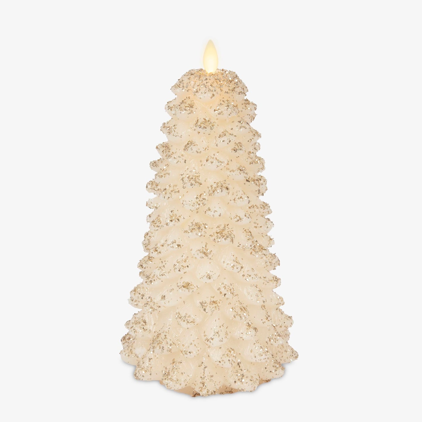 Luminara Christmas North Tree Flameless LED Candle, White Swan 9.6" Battery Operated Moving Flame Real Wax Unscented Safe Timer Home Decor Convenient