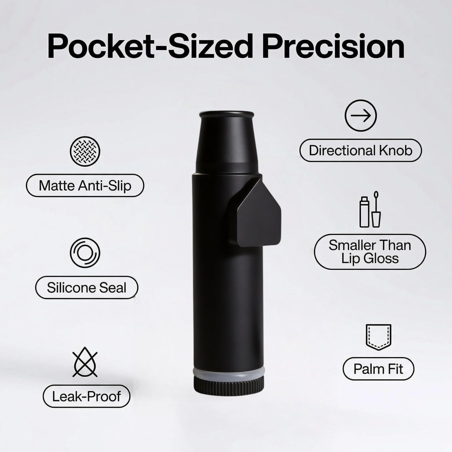 OakMsOik Metal Ieak-proof Bottle (2nd Generation Upgrade Version) (Black）Portable Pepper Shaker (3 pack)