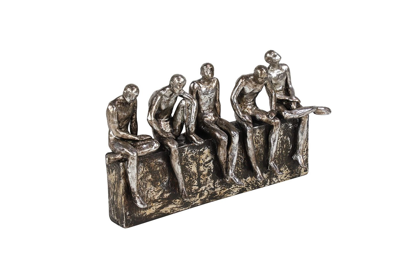 Deco 79 Modern Polystone People Sculpture, 13" x 3" x 7", Silver