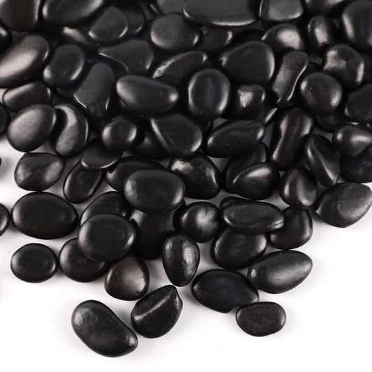 LMtonble 20LB Black River Rocks for Vases 3/4-1 5/8Inch River Stones Decorative Rocks for Plants Indoor Pebbles for Crafts Decorative Stones Gravels Rocks for Plants Outdoor