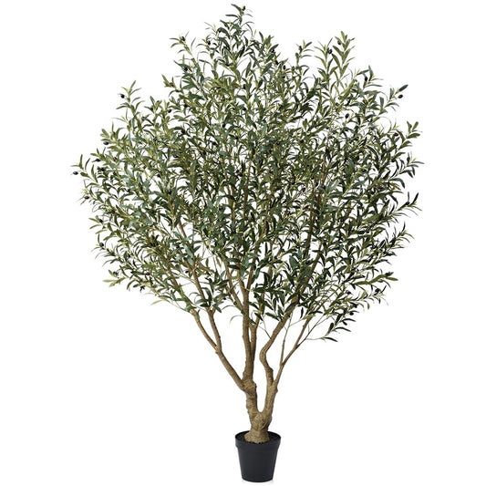 Verinatural Olive Tree Artificial Indoor 8ft - Large Fake Plants - Realistic Faux Olive Tree in Pot - Tall Artificial Plants for Home, Patio, Living Room, Office Decor,VN138