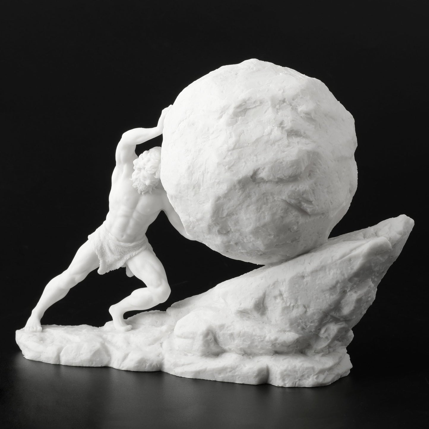 Veronese Design 8 1/8 Inch Sisyphus Pushing The Eternal Boulder Resin Statue Marble White Finish Home Decor Sculpture Greek and Roman Collectible