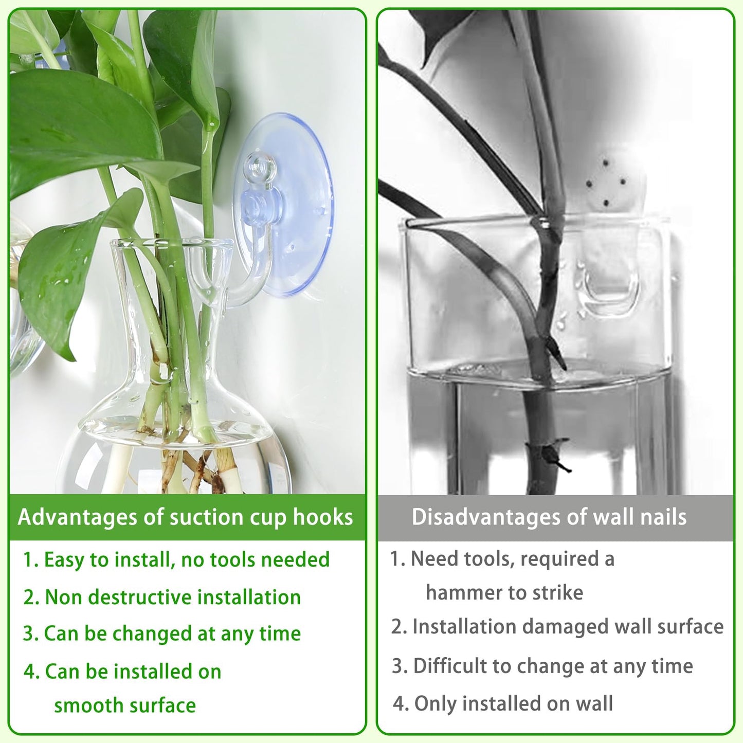 Bunmery 4 pcs Window Propagation Stations, Easy to Install Plant Propagation Bulbs with Suckion Cups, No Nails Wall Hanging Planter Propagation Station, Glass Plant Terrarium Vase