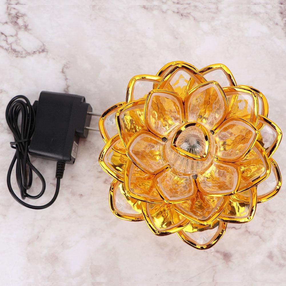Buddha Machine, LED Lotus Lamp Buddha Lamp Prayer Machine Prayer Machine with 36 Songs (Without Battery)