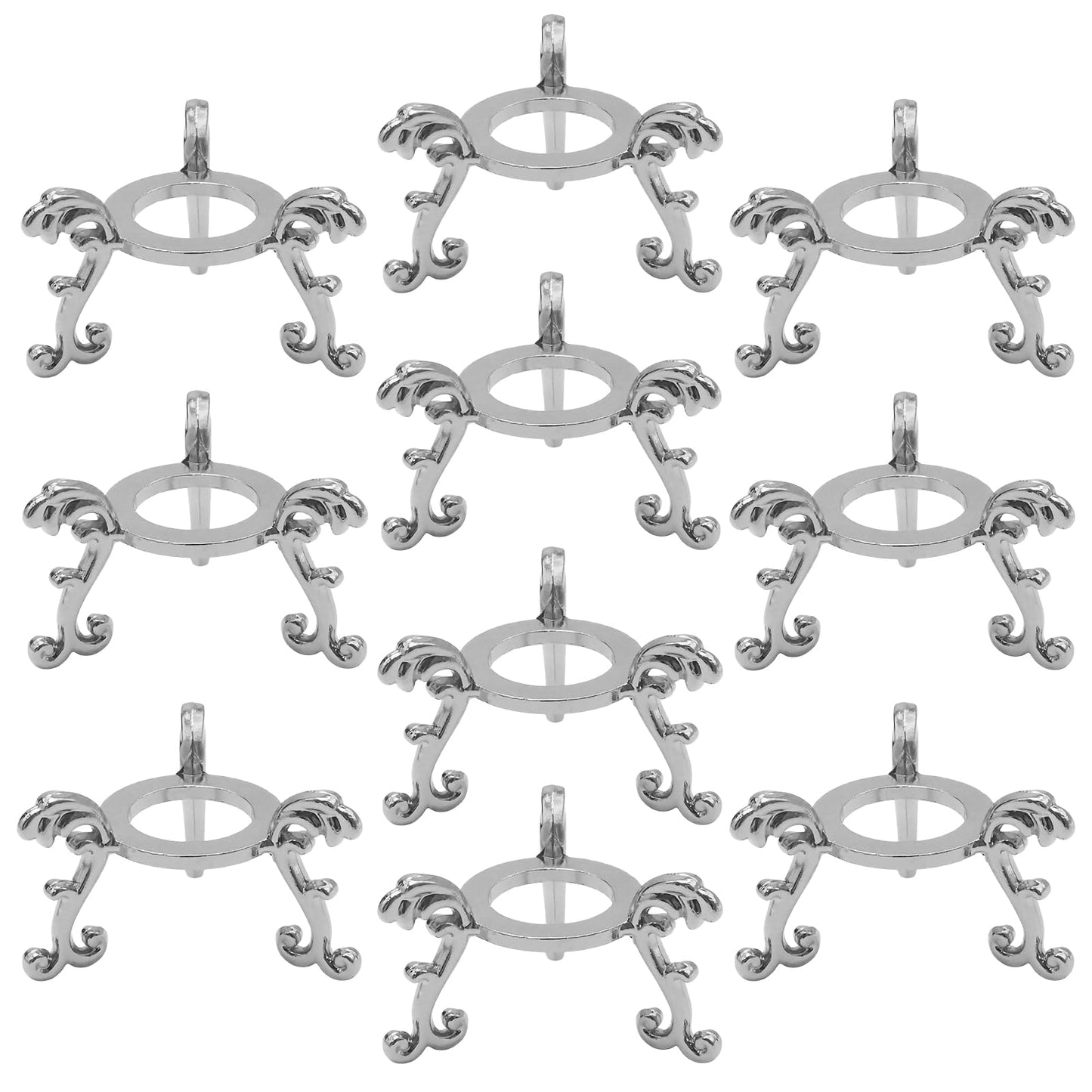 ZUDKSUY 10Pcs Silver Crystal Display Stands for 40-80mm Crystal Balls, Decorative Display Holder, Ideal for Glass, Natural Stone & Decorative Spheres