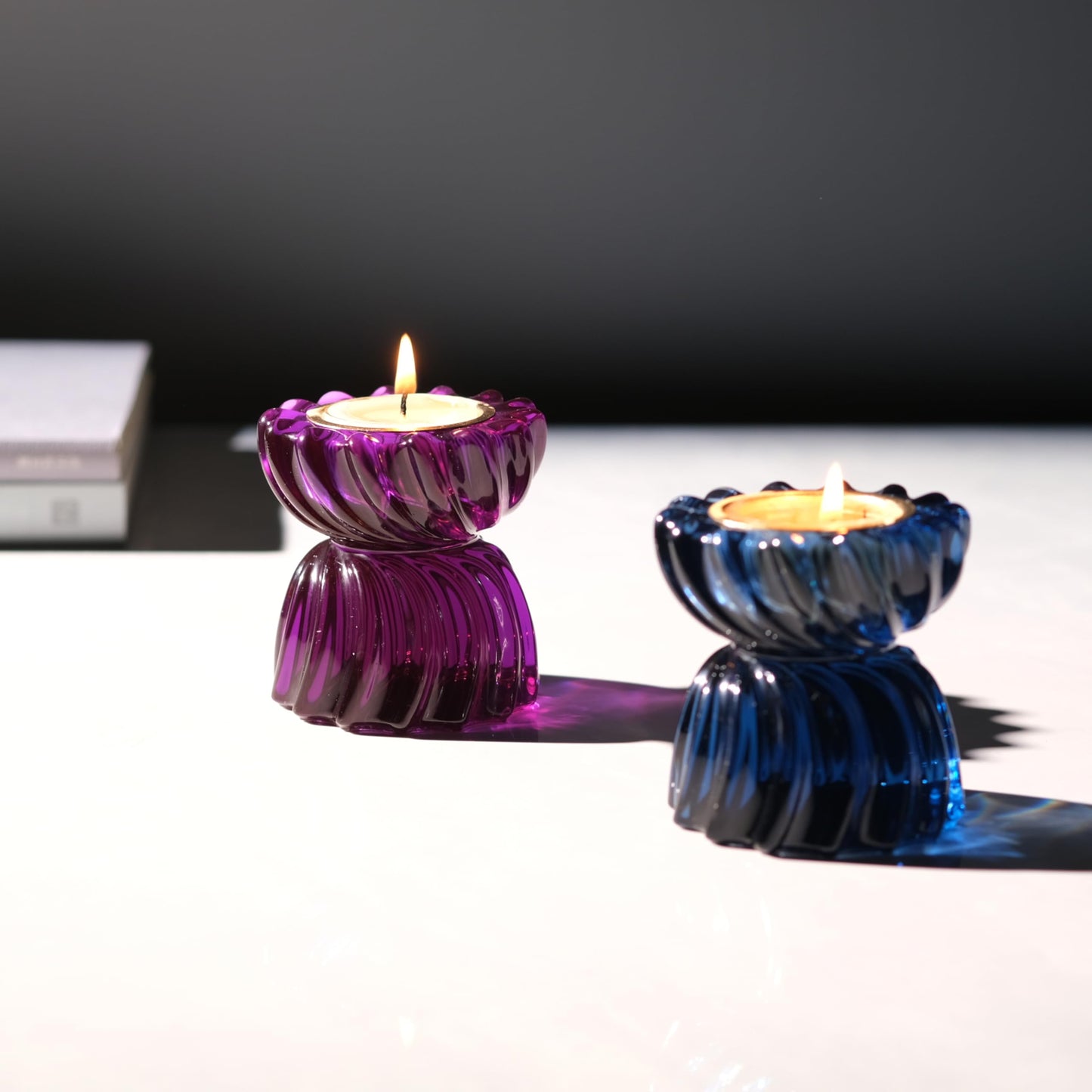 ICNBUYS Twizzle Twist Tealight Holder, Decorative Tealight Candle Holder for Table Display, Romantic Decoration, Unique Home Décor Aesthetic, Housewarming Gift, Spiral Sculpture Diwali Tea Light Stand