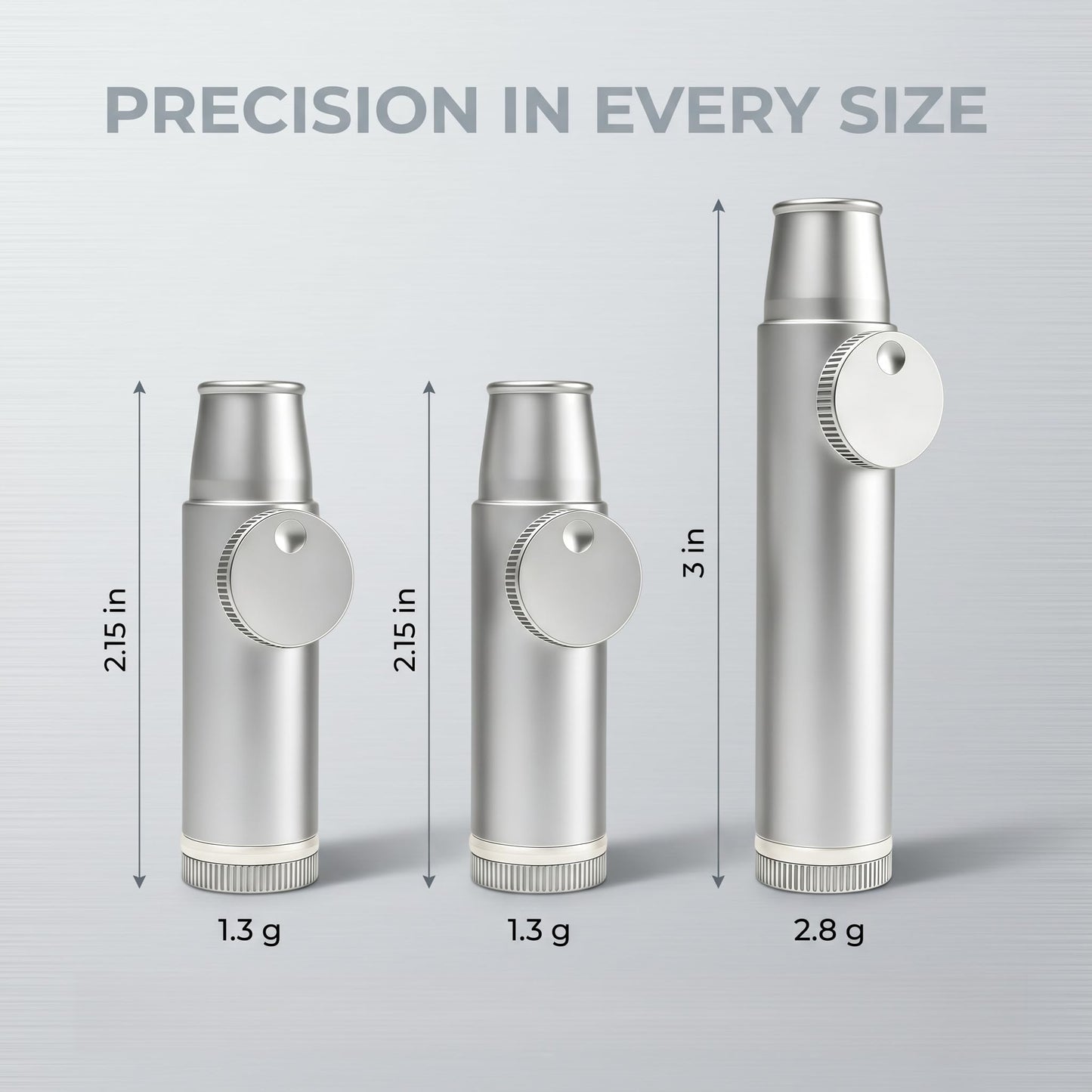 MuYuDaDi Leakproof Spice Dispenser Polished Aluminum Set of 3 (2 Small + 1 Large) | Portable Pocket Size Shakers for Camping, Travel & Kitchen