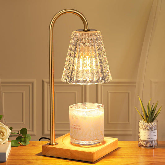Hong-in Candle Warmer Lamp, Candle Lamp Warmer with Timer,Wax Melt Warmer,Crystal Candle Heater Lamp for Scented Wax, Elegant Home Decor, Clear Glass