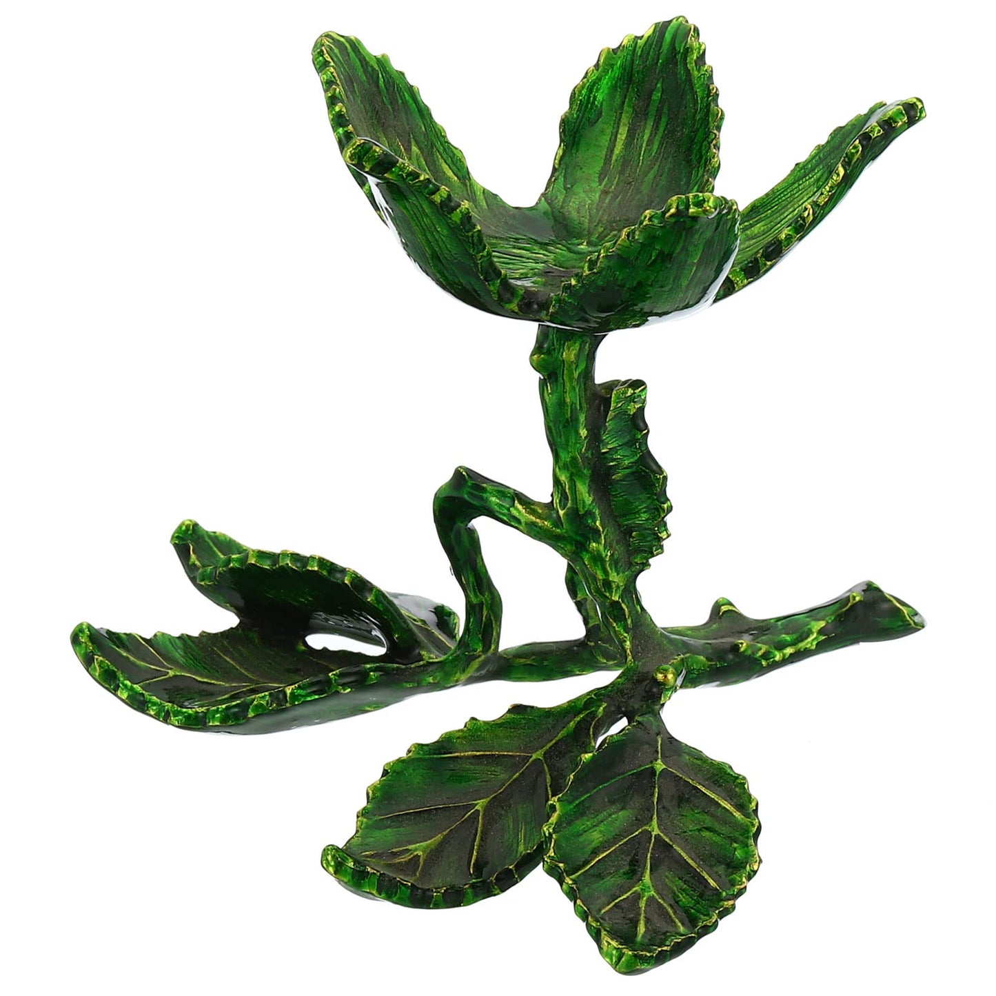 PATIKIL Crystal Ball Stand, Sphere Display Stand Photography Props for 50 to 80mm Crystal Balls Ornament Rack Holder Metal Base Rose Shape, Green
