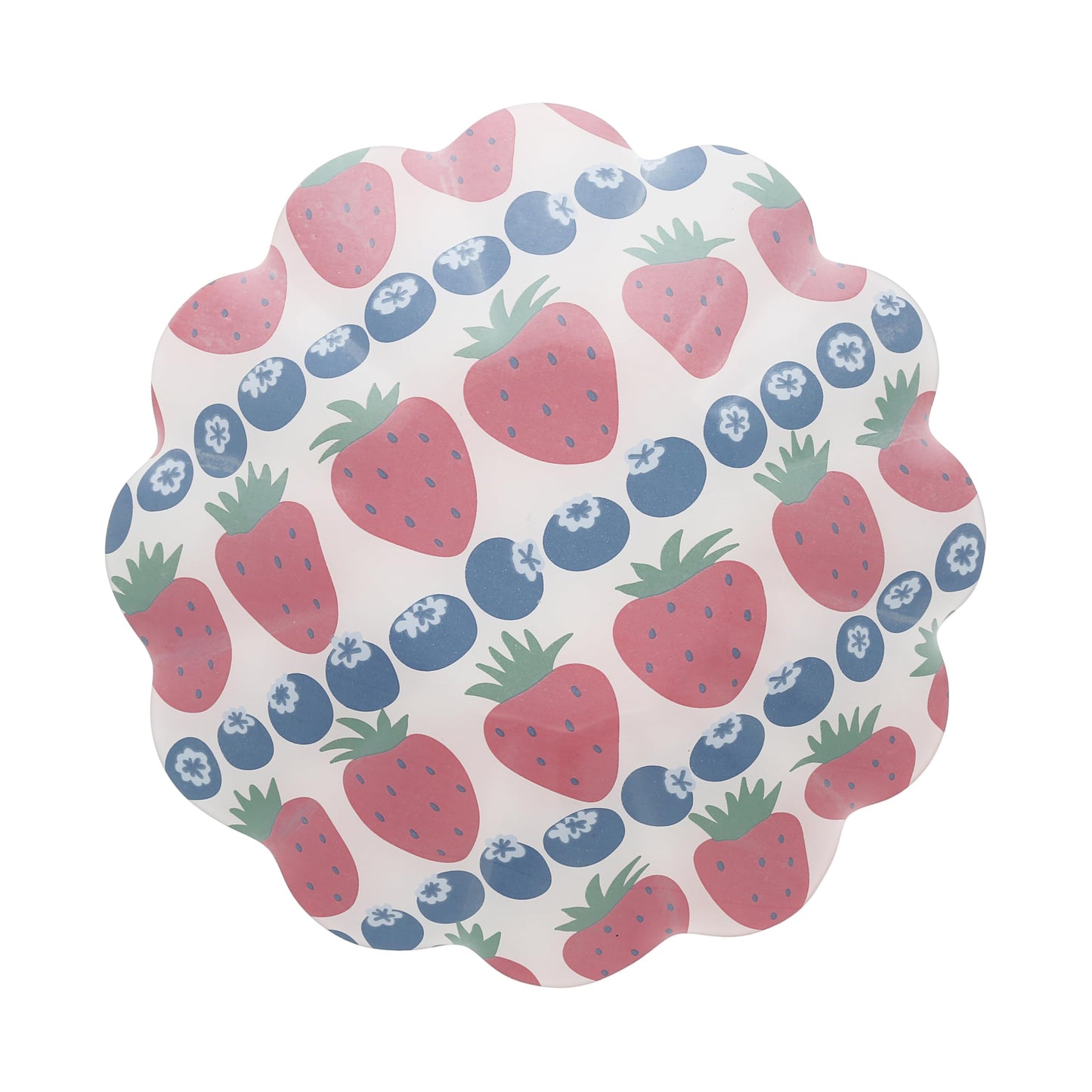 Pavilion Gift Company - Strawberries - 10" Glass Bowl Strawberries Blueberries Summer Vibrant Kitchenware