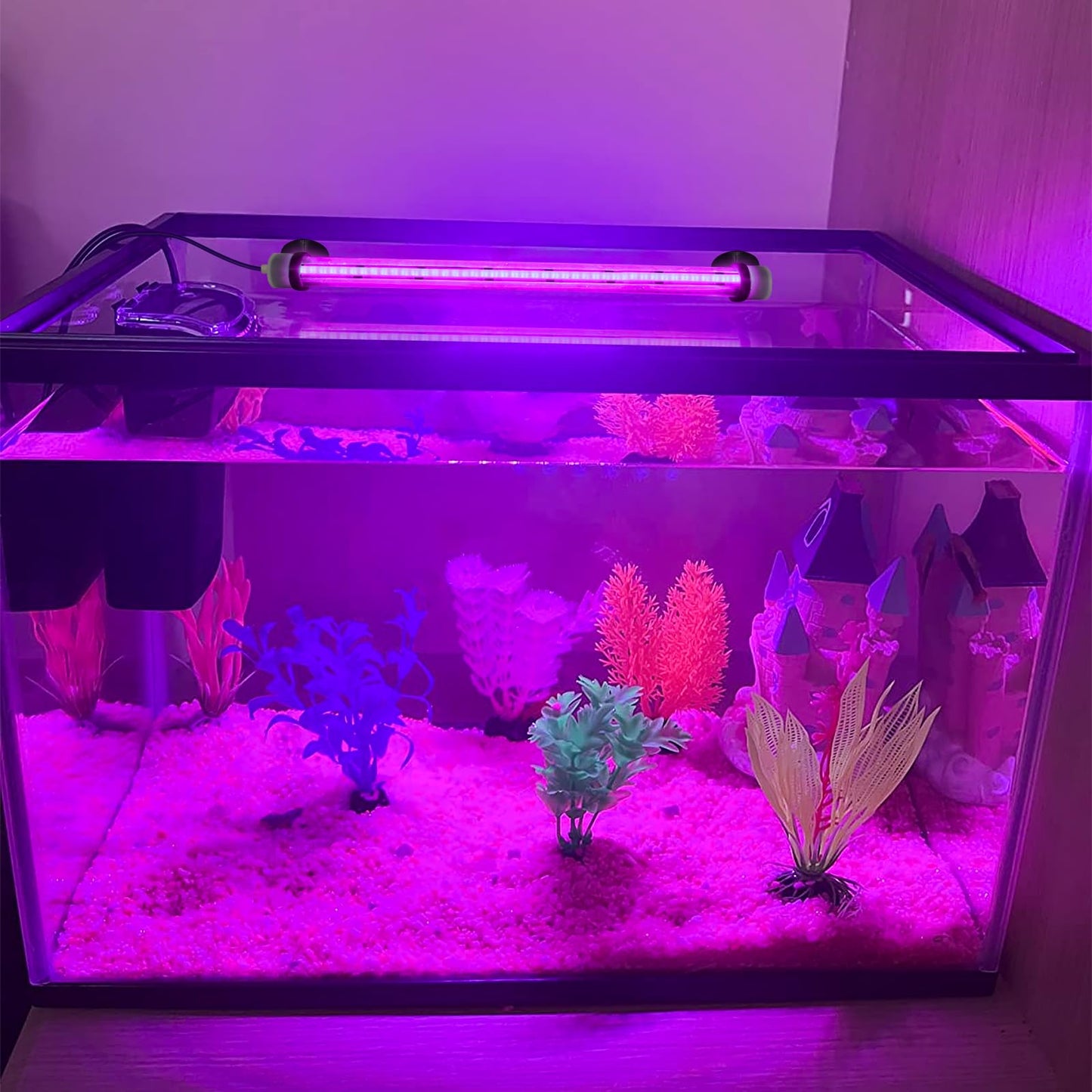 Submersible Aquarium Light for Fish Tank: Full Spectrum Underwater Fish Tank Light with Dimming 8 Colors - COB LED Aquarium Lights with Remote and Suction for 7.8 Inch Saltwater Freshwater Tanks