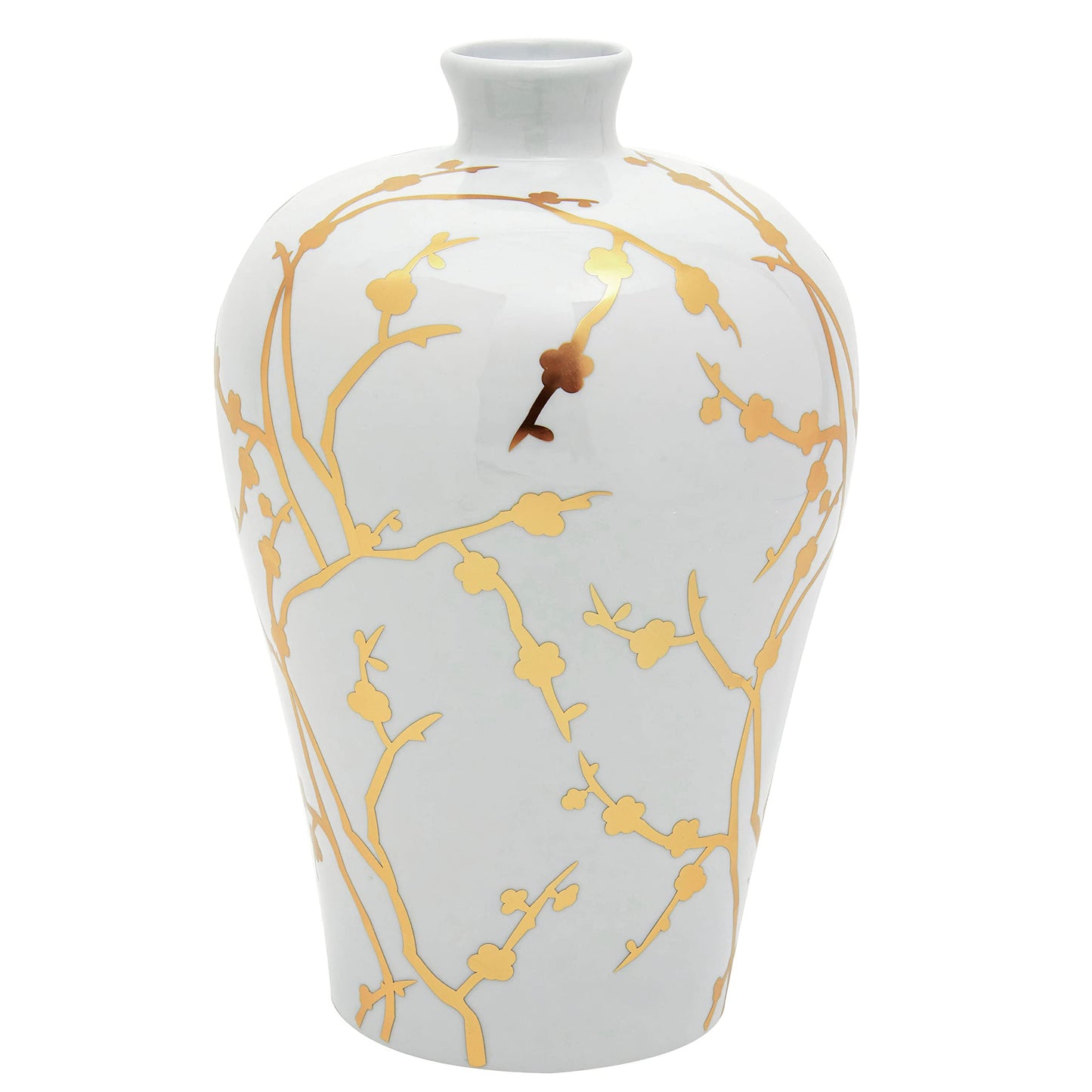 Red Lantern 15" Gold Branches Plum Vase