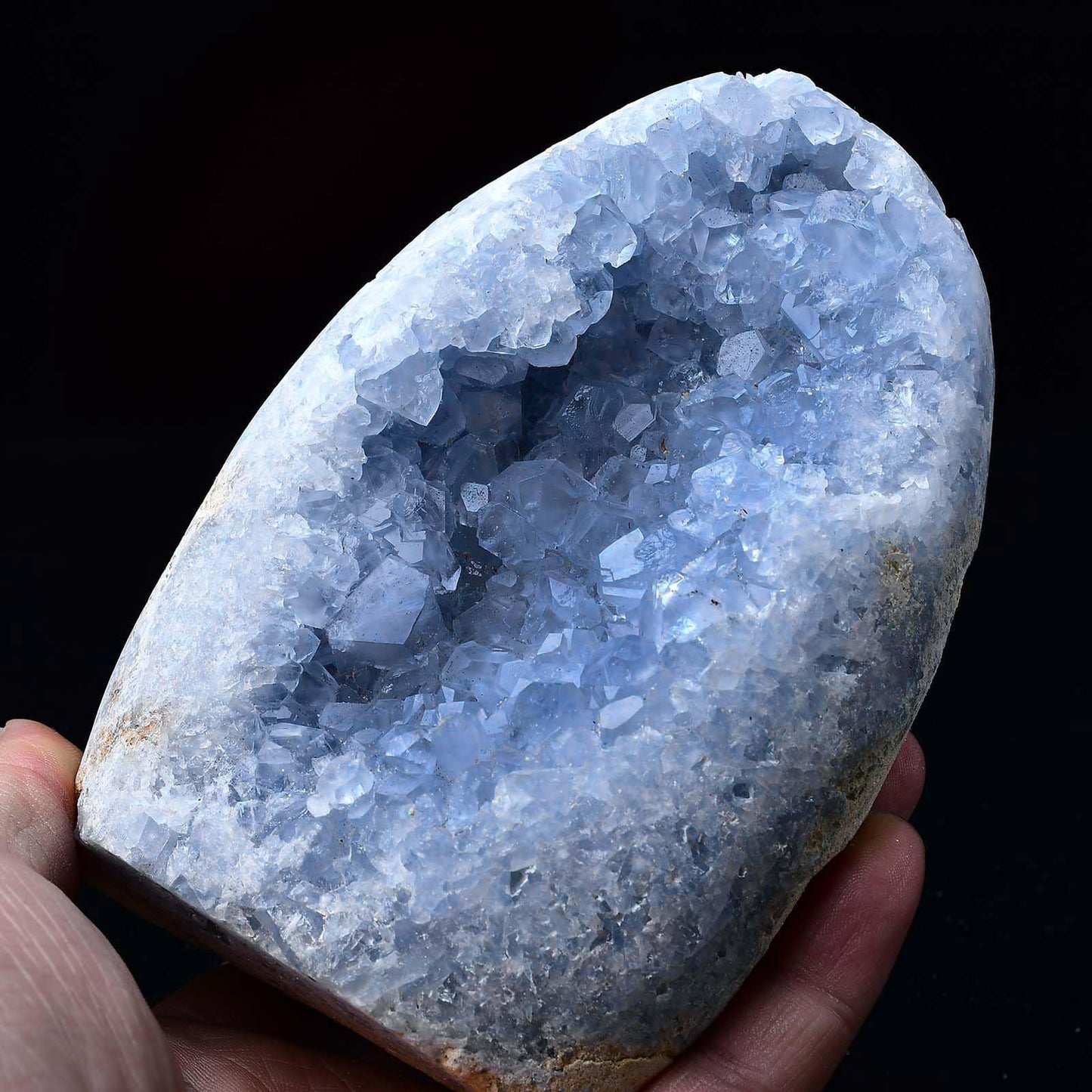 FZBHRO Natural Blue Celestite Cluster Geode Healing Crystal Stone Collection Mineral Specimen Home Office Decor Meditation Gifts 0.8-1.3 Pound