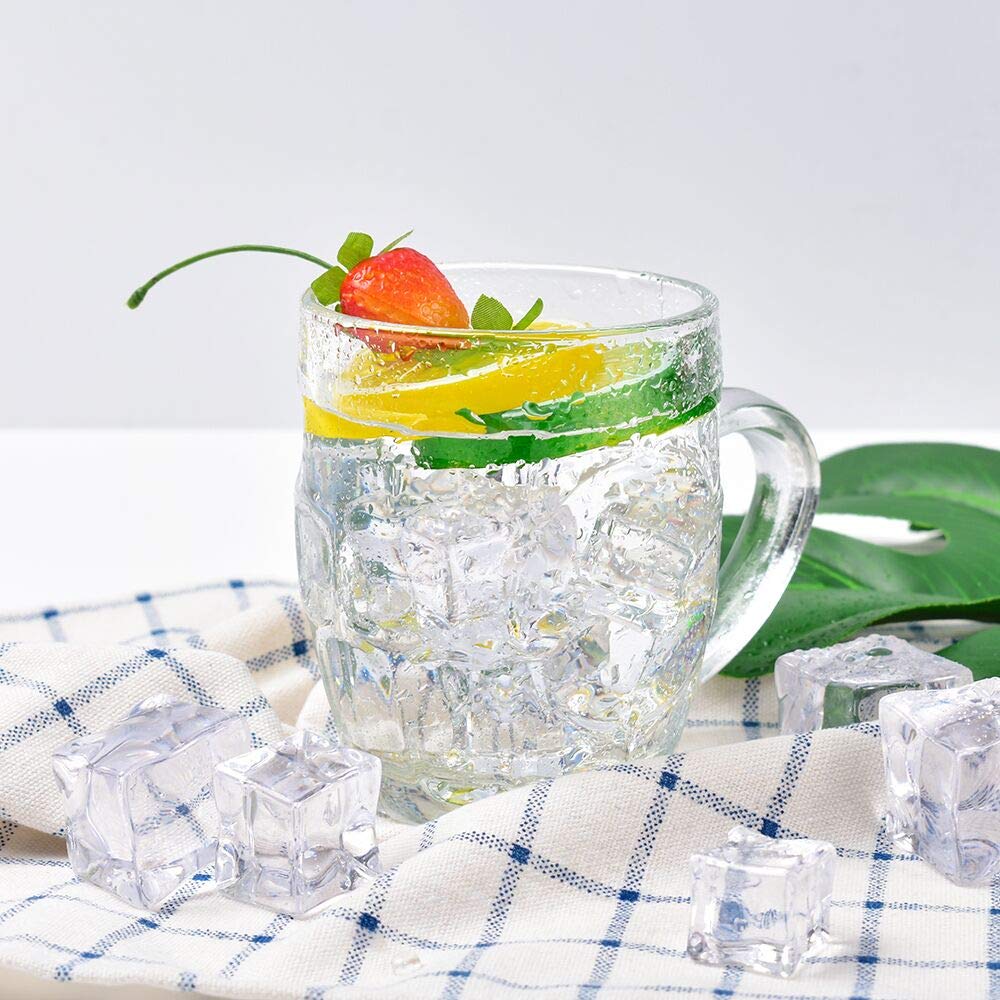 HUIANER Fake Clear Acrylic Plastic Ice Cubes Square Shape for Display or Photography, Good for Photography Props or Home Decorate 20 Pcs 1.2 inch