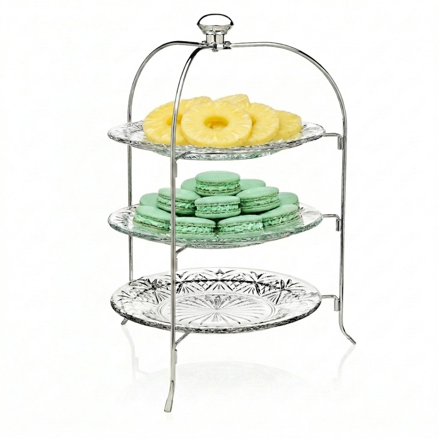 Godinger 3 Tiered Platter Stand - Dublin Crystal Collection