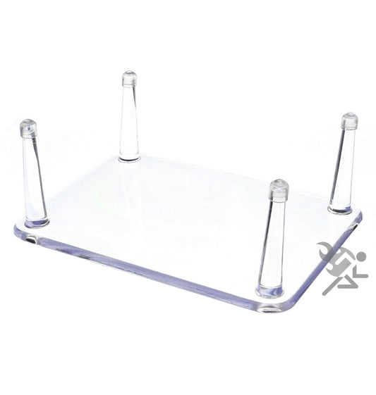 OnFireGuy 6.25" Four-Peg Display Stand Holder with Anti-Scratch Guards for Hunting Decoys, Minerals, & Fossils, Qty: 1