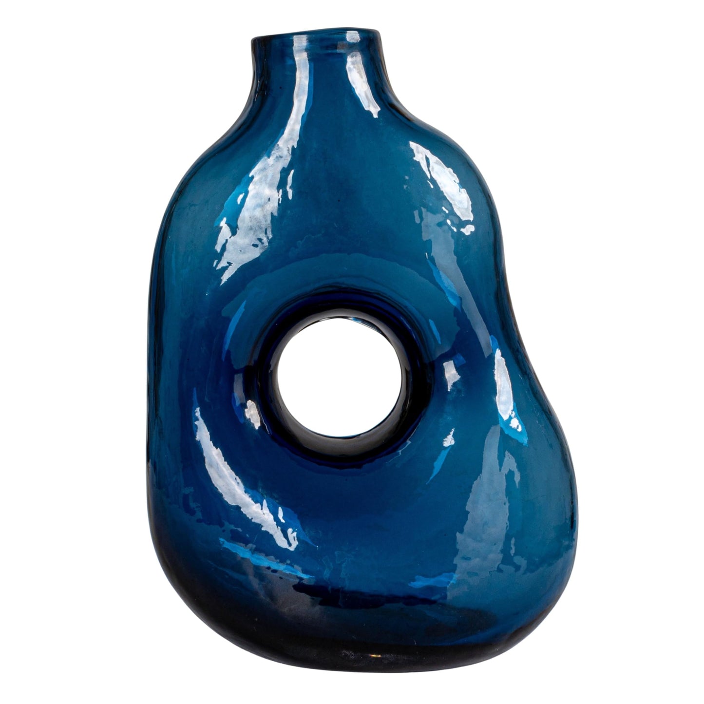 Bloomingville Glass Abstract Vase, Blue