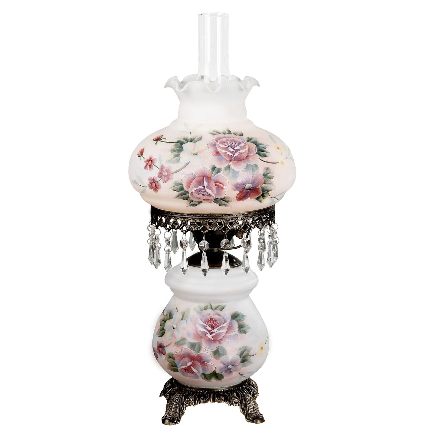 Touch of Class Beatrice Hurricane Rose Table Lamp, Pink
