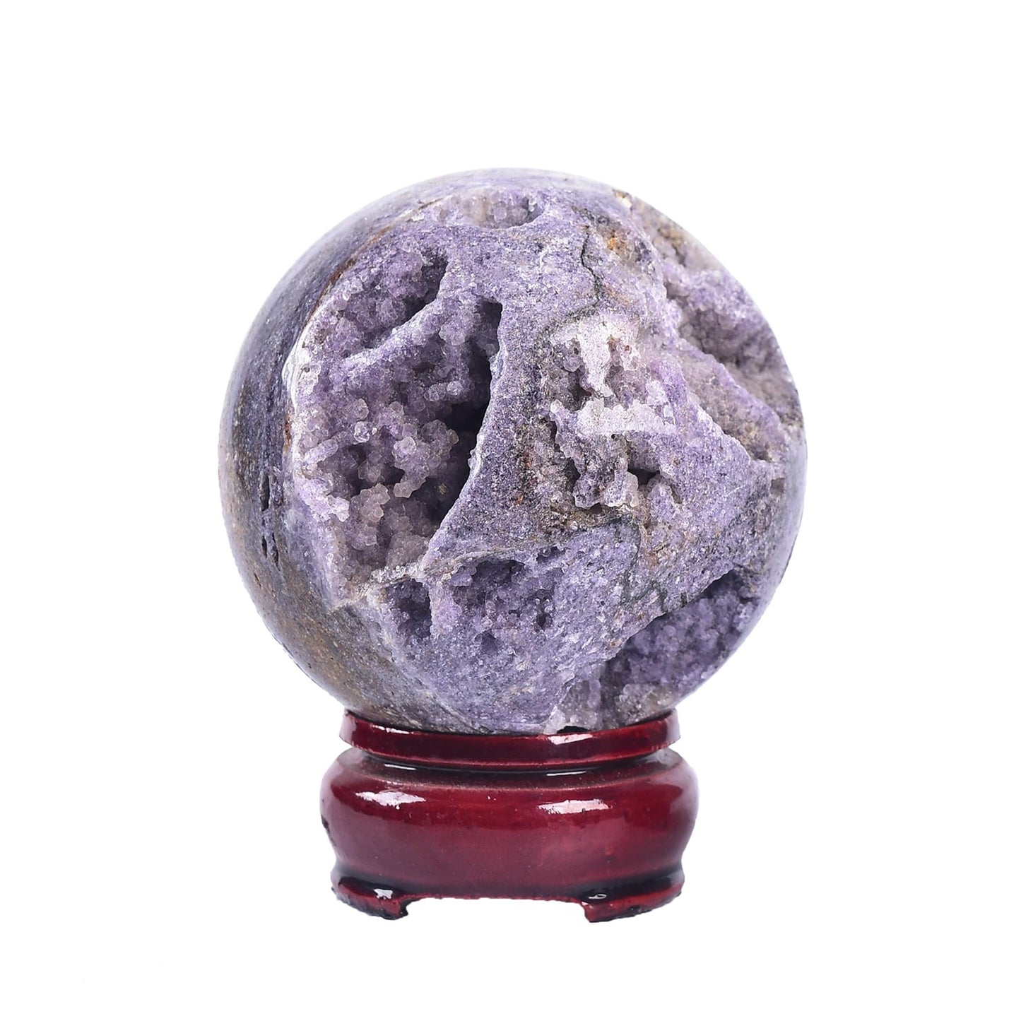 AMOYSTONE Purple Sphalerite Ball 2.4-2.8" Natural Crystal Sphere for Wiccan Rituals, Energy Channeling