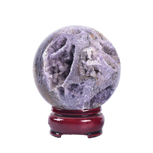 AMOYSTONE Purple Sphalerite Ball 2.4-2.8" Natural Crystal Sphere for Wiccan Rituals, Energy Channeling