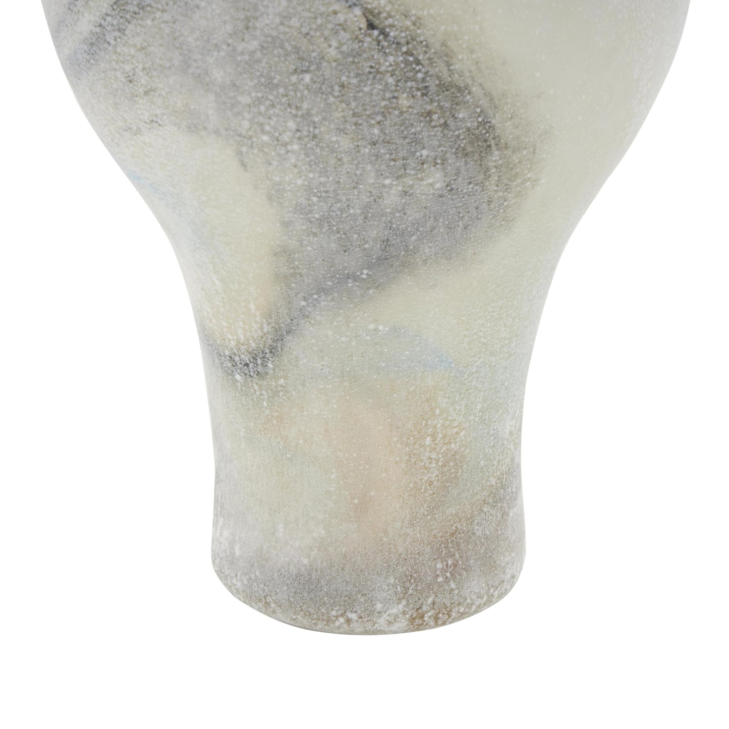 Deco 79 Glass Decorative Vase Distressed Centerpiece Vase with Blue and Tan Texturing, Flower Vase for Home Decoration 7" x 7" x 12", Cream