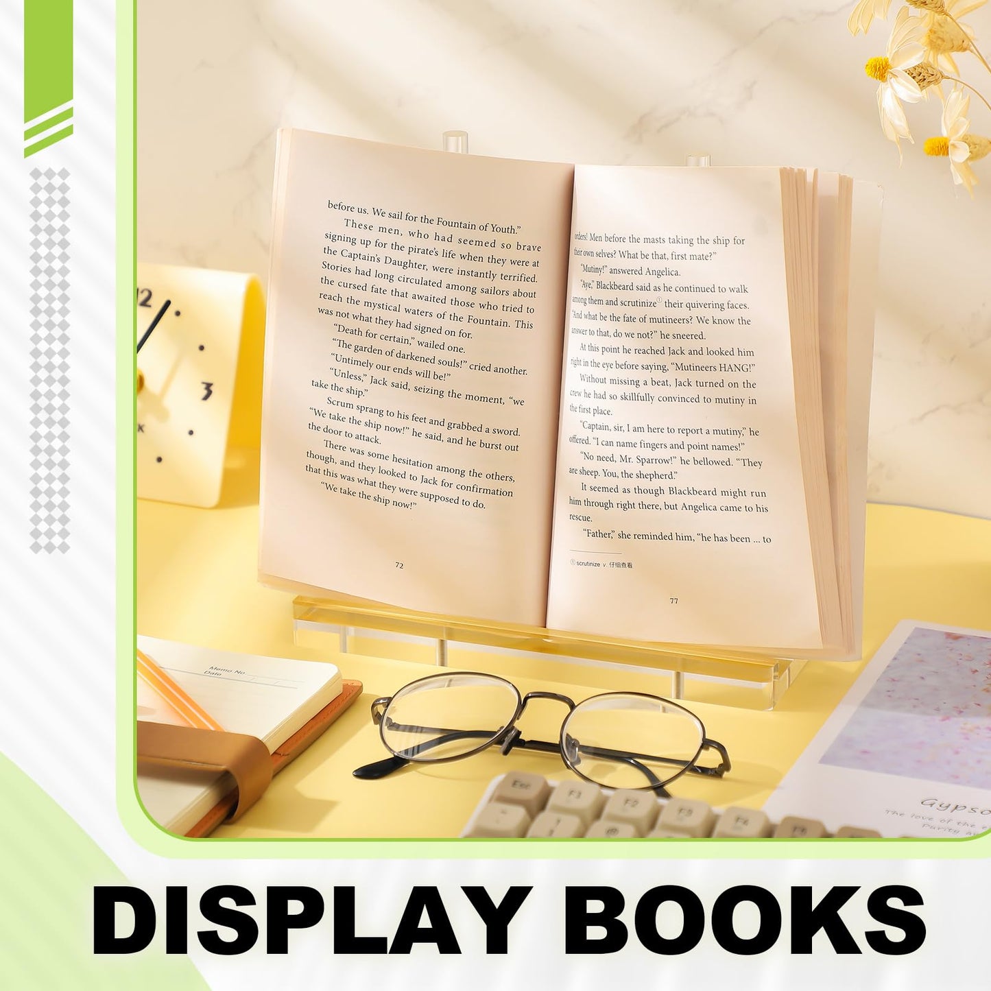 CroBlissful Tabletop Acrylic Display Stand 8 x 3.5 x 8 Inch Clear Easel Acrylic Book Display Holder Artwork Storage Rack for Picture Frame Albums Record Magazine Tablet Canvas Board(Clear)