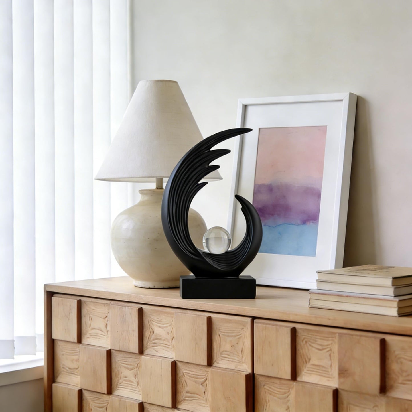 AWNR Abstract Art Sculptures Home Decor,Statue Decoration for Living Room,Dining Table,Coffee Table,Shelves,TV Stand (Black)