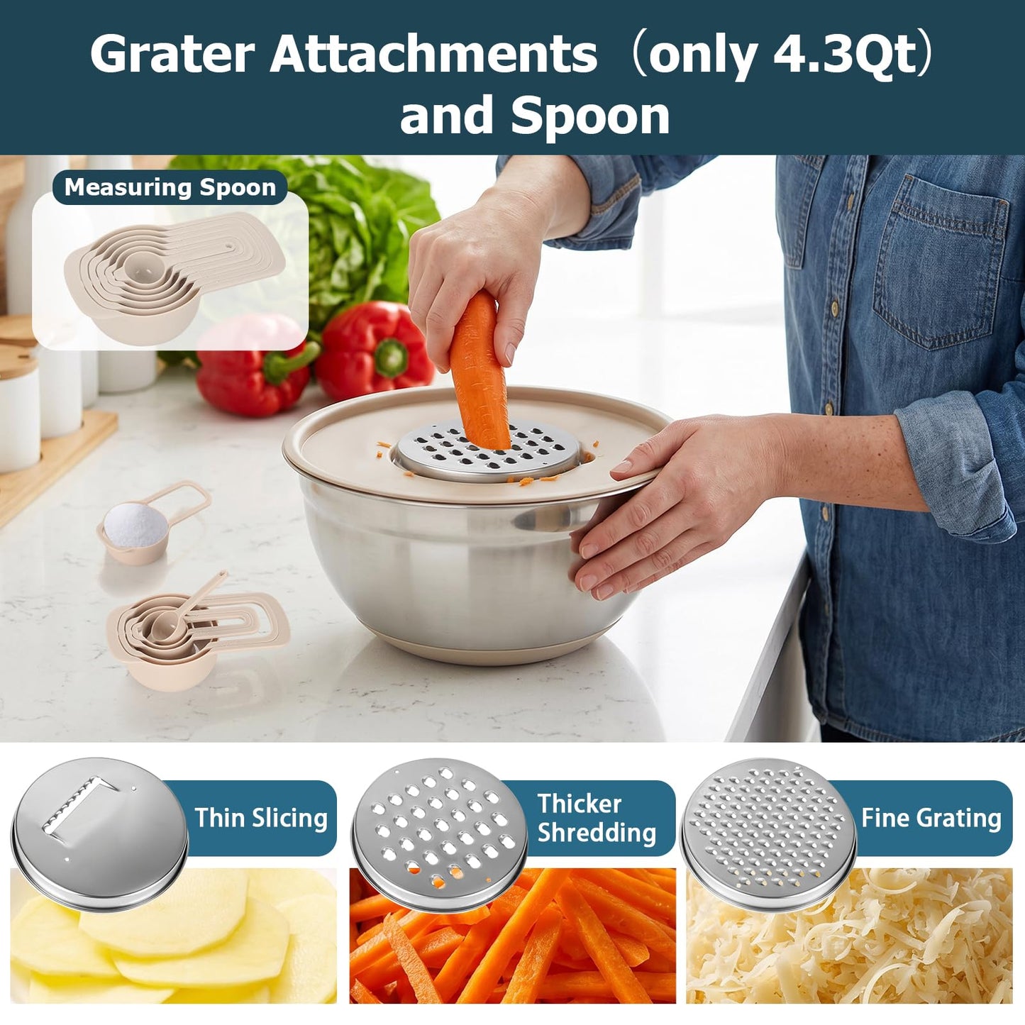 Stainless Steel Mixing Bowls with Airtight Lids Non-Slip Nesting Bowls Set