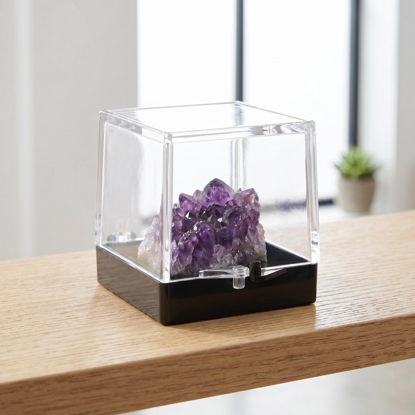 Cabilock 48 Pcs Mineral Specimen Rock Display Case Storage Boxes with Lids 5.51X1.37X1.37In Clear Display Cases for Rock Crystal Collection Organizing and Science Education