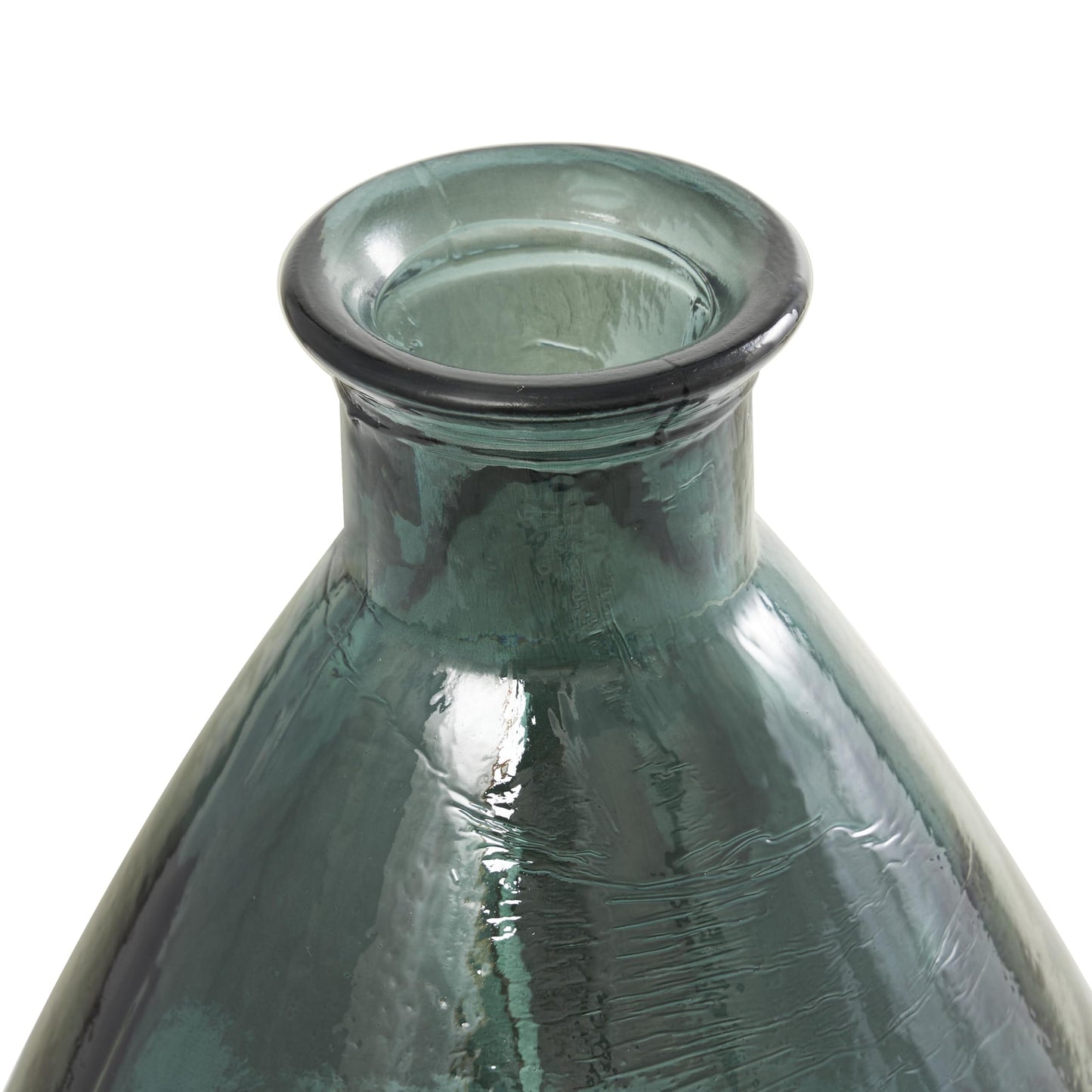 Deco 79 Recycled Glass Handmade Decorative Vase Spanish Centerpiece Vase, Flower Vase for Home Decoration 13" x 13" x 24", Blue