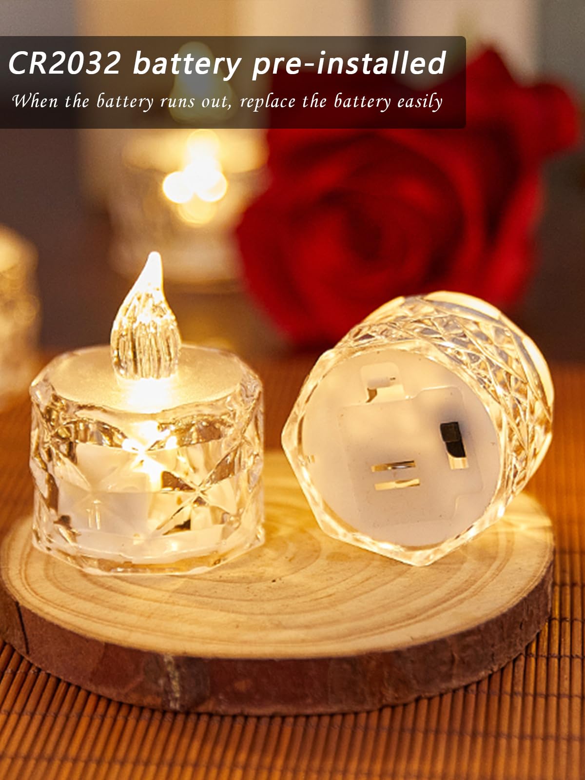 AYMXZT 12 Pcs Flickering Flameless Candle Battery Tea Lights for Weddings
