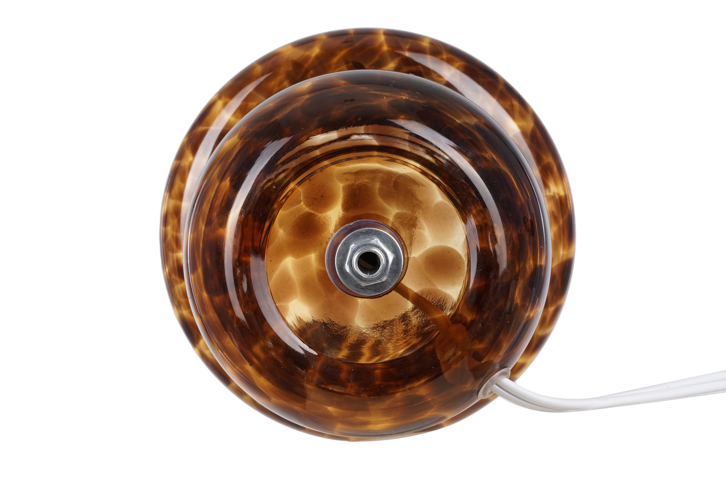 Catalina Lighting 8" Glass Mushroom Lamp, Brown Tortoise, Glossy Finish
