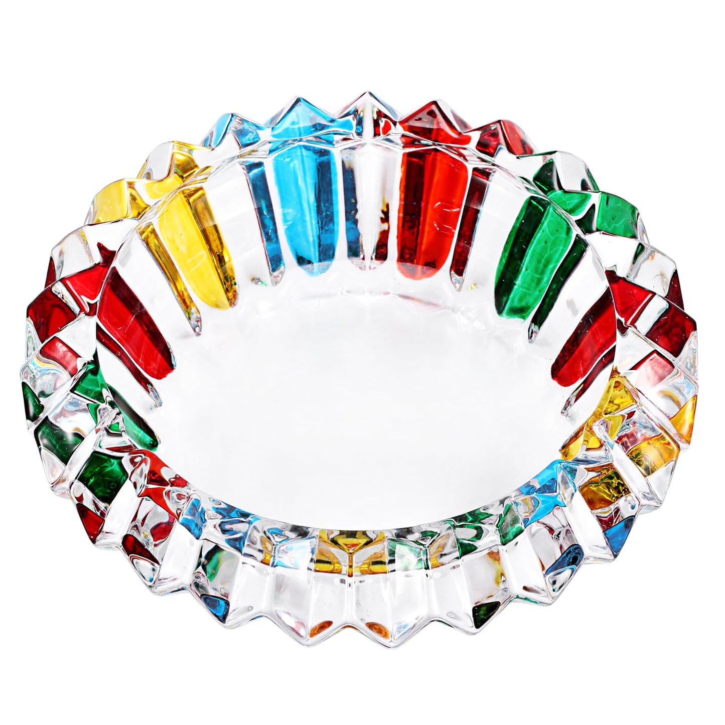 GUSHBIN Coloured Glass Decorative Bowl Crystal Key Dish for Entryway Table Serving Bowl for Chocolate Candy Jewelry Holder