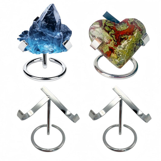 4 PCS Metal Crystal Display Stand, Crystal Mineral Specimen Display Gemstones Fossils Agate Stand