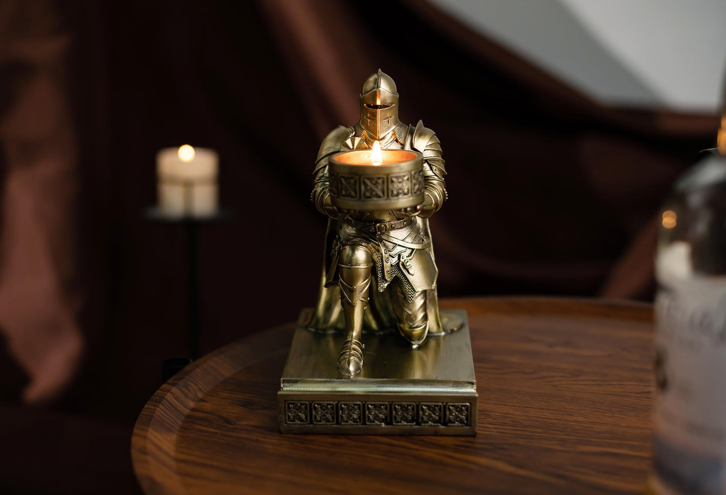 King's Guard Kneeling Tealight Holder Candlestick Candle Holder Bronze