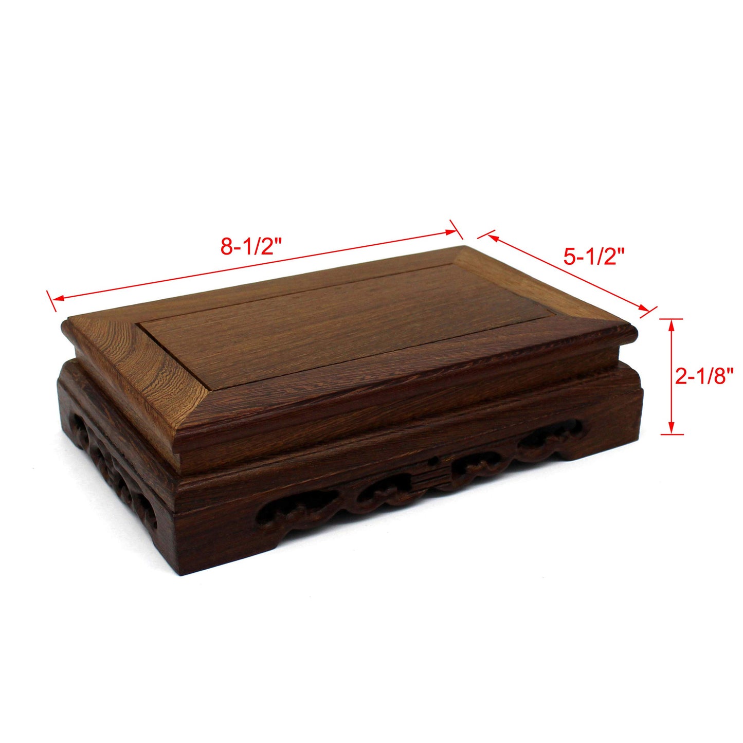 CVHOMEDECO. Primitives Rustic Rosewood Rectangle Display Stand Vase Pot Base Fishbowl Pedestal Stand. (8-1/2 Inch)