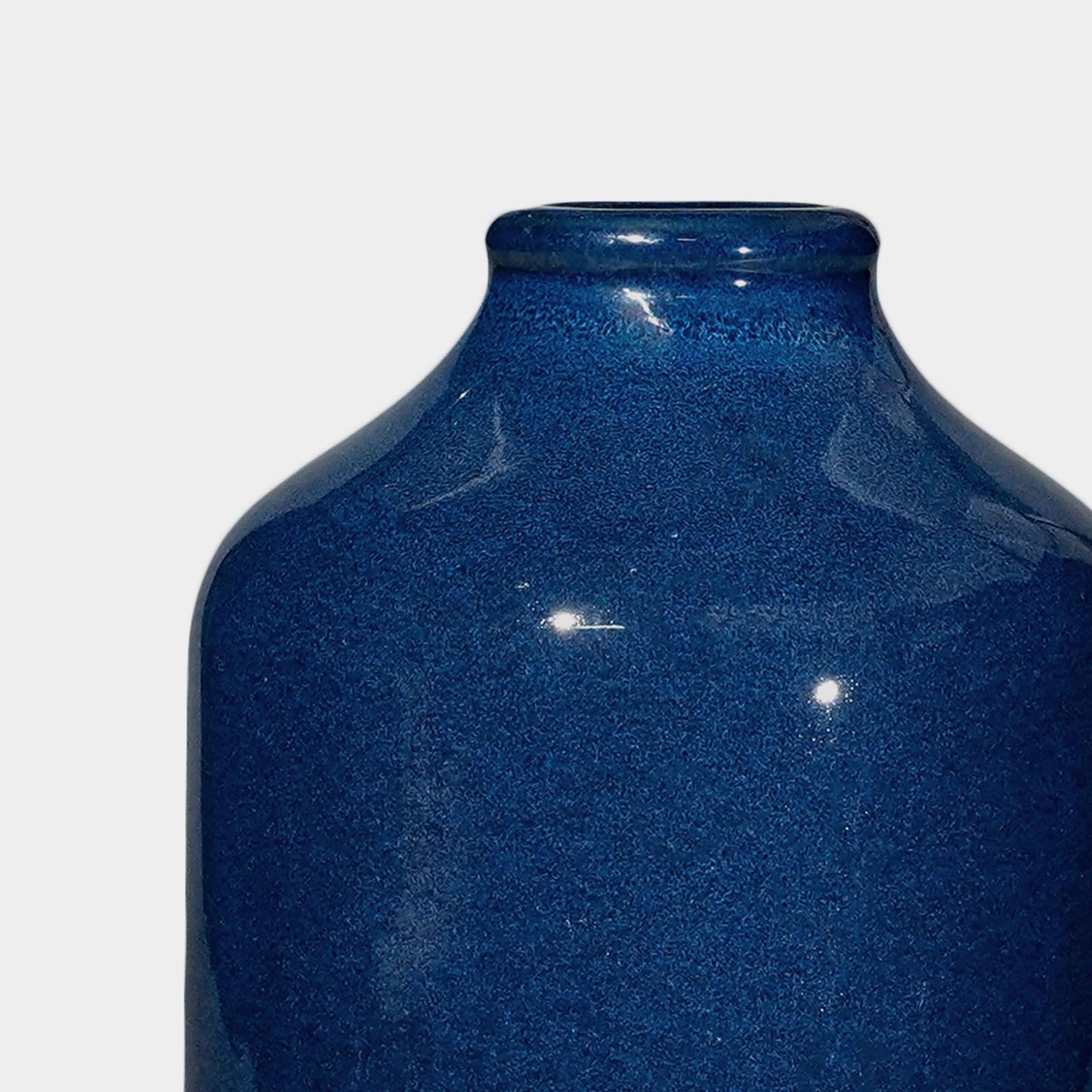 Sunddo Blue Flower Vase - 7 Inch Ceramic Decorative Vase - Rustic Farmhouse Vases for Home Decor, Shelf Decor, Dresser, Living Room, Office Desk Decoration