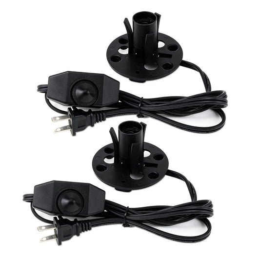 RTNLTI Salt Lamp Cord Replacement with Dimmer Switch and Base Assembly, 5 Feet,E12 Base for Himalayan Salt Lamp (Pack of 2)