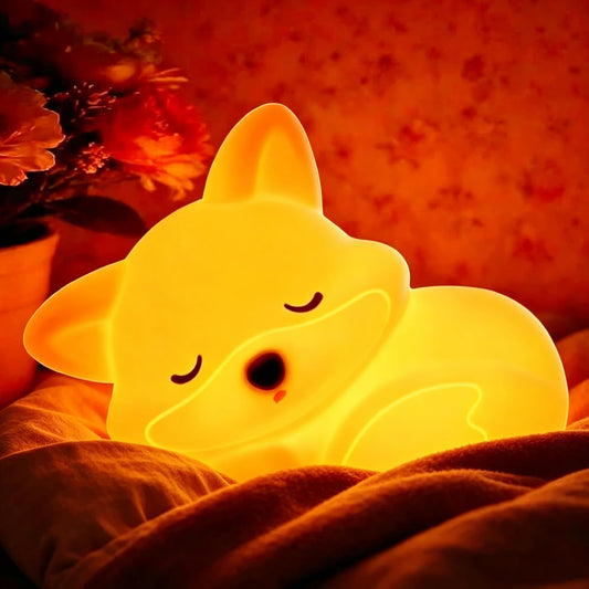 YR YRHH-PET Cute Fox Lamp, Squishy Animal Night Light for Kids Baby Nursery