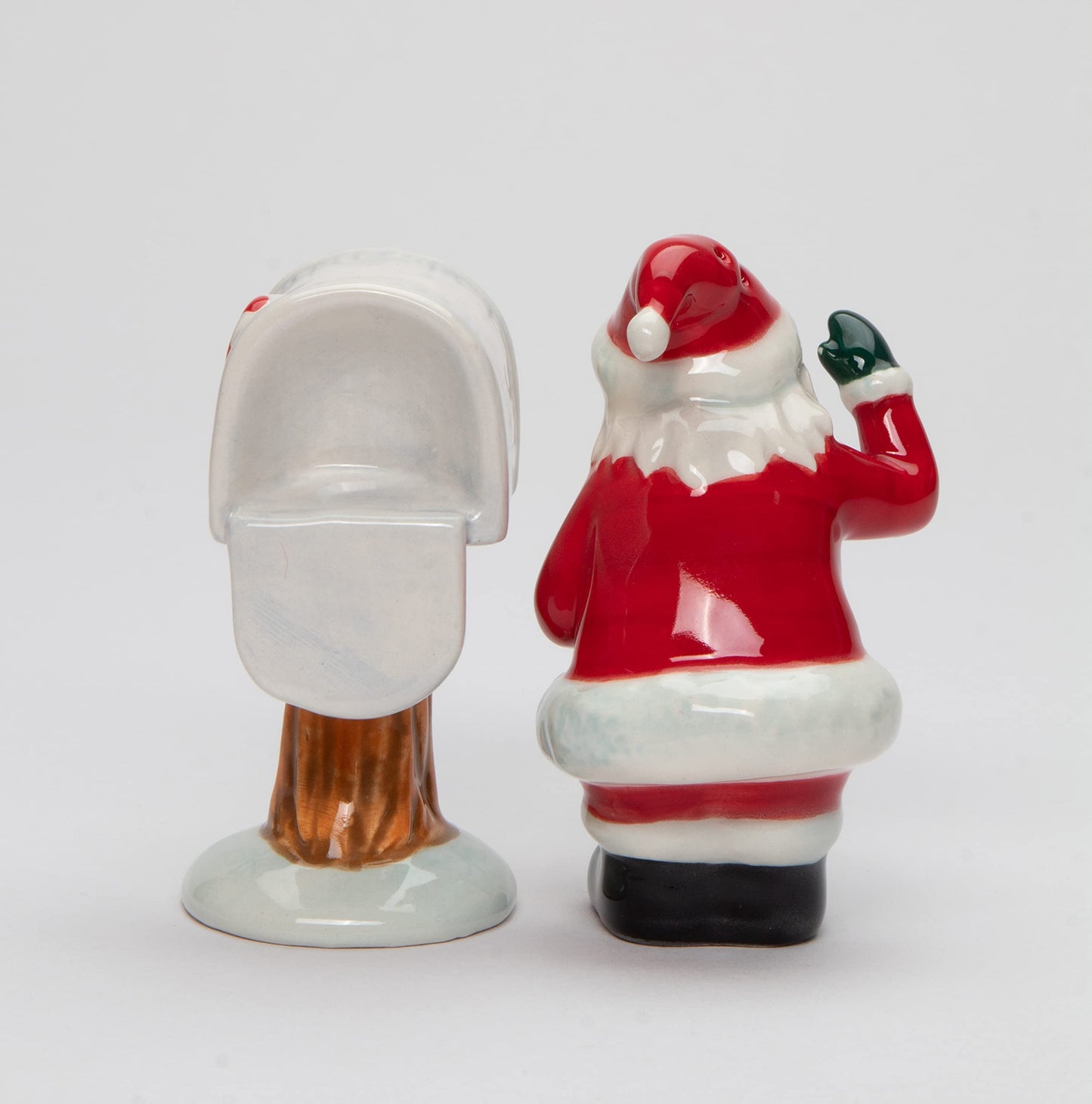 Fine Ceramic African American Black Christmas Santa Checking Mail Box Salt & Pepper Shakers Set, 3-1/2" H