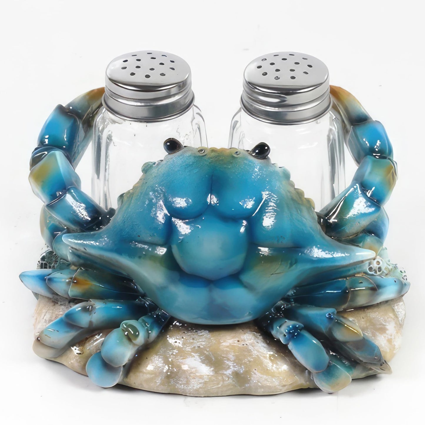 ICE ARMOR 5" W Blue Crab Salt & Pepper Shakers Statue Sculpture Ornament Decoration Home/Room Decor Ideas for Housewarming, Holidays and Birthdays Great Collectible Addition