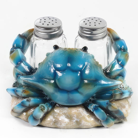 ICE ARMOR 5" W Blue Crab Salt & Pepper Shakers Statue Sculpture Ornament Decoration Home/Room Decor Ideas for Housewarming, Holidays and Birthdays Great Collectible Addition