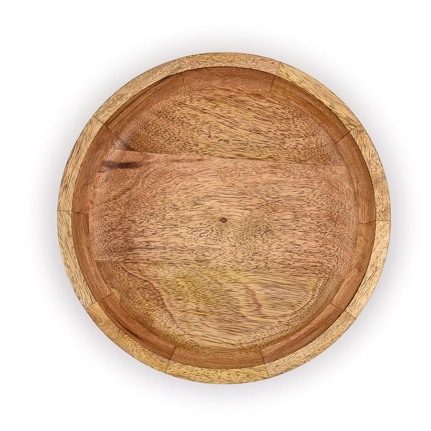 Kimona Salad Bowl Mango Wood Handcrafted Round Decorative Serving Bowl for Salads, Fruits & Snacks (10" X 10" X 2.5")