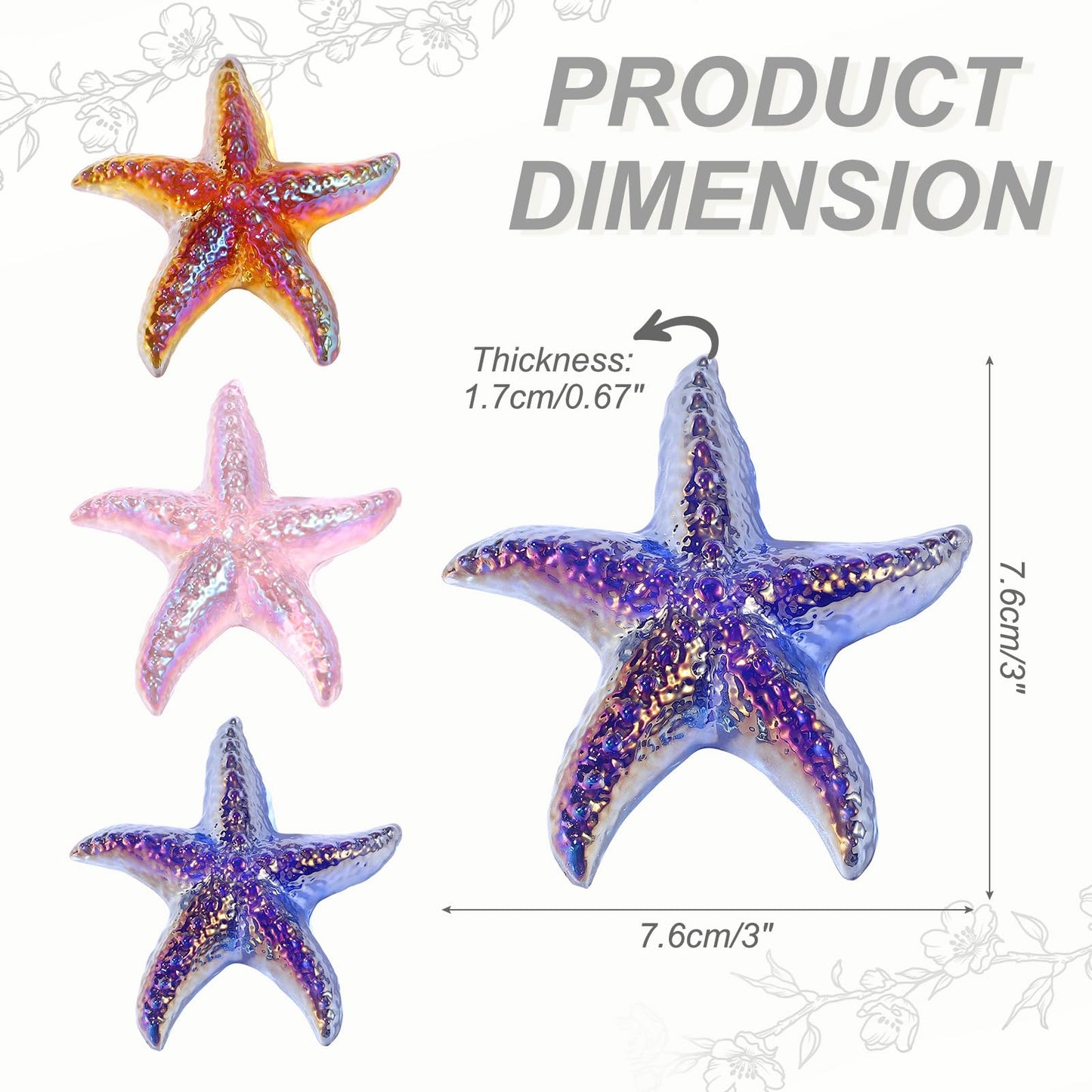uxcell Glass Starfish Figurine Crystal Handmade Blown 3 Inch Glass Collectible Adornments Ornament for Home Desk Decoration Gift, Blue