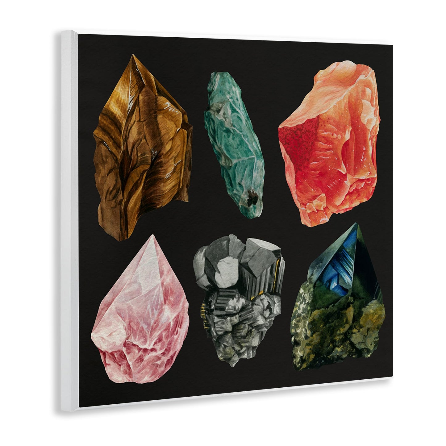 Natural Crystal Gems Marble, 12 x 12 Inch Mounted Print on Wall Plaque