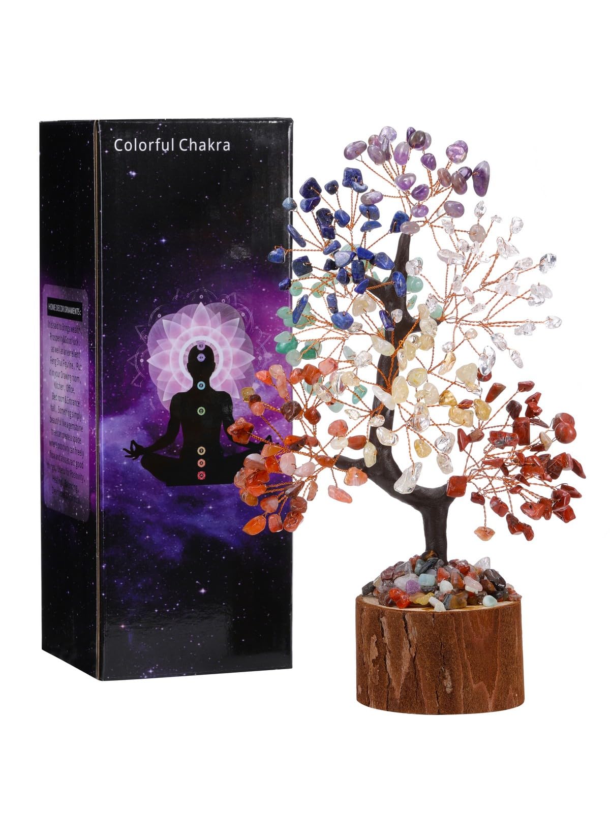 Jovivi 7 Chakra Crystal Tree Birthday Gifts for Women,Natural Healing Crystal Feng Shui Tree of Life Bonsai Gemstone Money Trees,Spiritual Gift for Positive Energy, Wealth & Good Luck